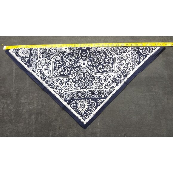 Cotton Bandanas Paisley Print Handkerchiefs 3-Pack Black/Gray/Navy 22" sq Unisex - Picture 4 of 15